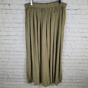 UNIQLO | silky flowy elastic waist pocket extra wide leg goucho trouser pants